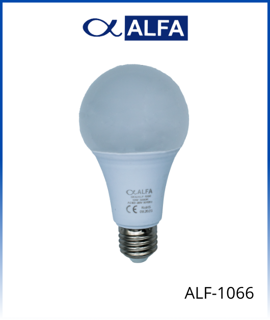 ALF-1066 FOCO BALON LUZ CALIDA 3000K POLICARBONATO 13W ALFA