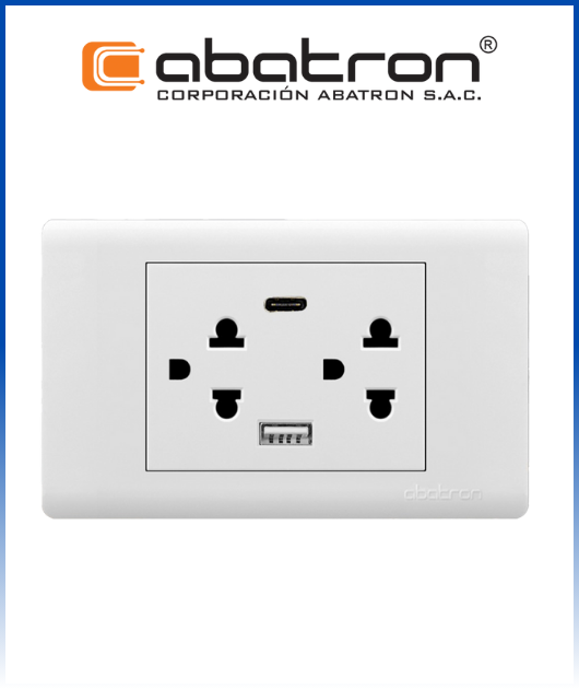 (AB-FC941) TOMA.  DOBLE C/T + 2 USB(TIPO A Y C) BLANCO BATRON (6)