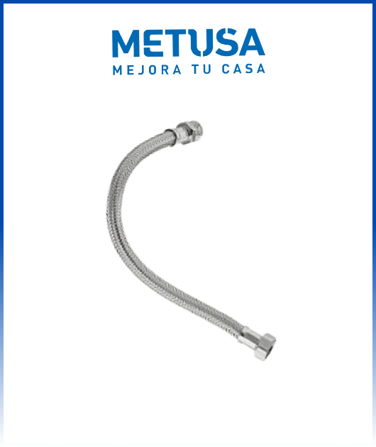 (MAST804) TUBO ABASTO VINIL TRENZ. 1/2x1/2x40CM M-H  DN10(100) METUSA