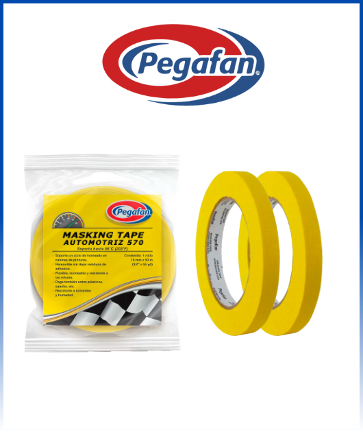 CINTA MASKING TAPE AUTOMOTRIZ AMARILLO 570 3/4 X 55YD 50M PEGAFAN