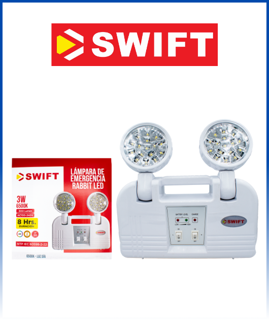 LUZ DE EMERGENCIA 3W 32LED 8HRS RABBIT LED SWIFT