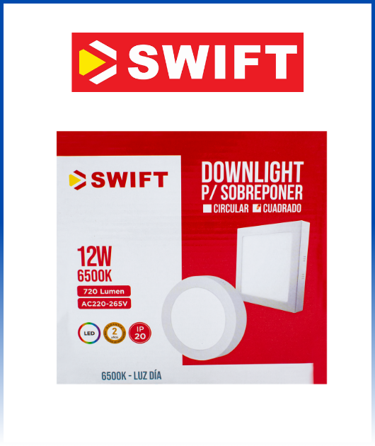 PANEL SOBREPONER CIRCULAR LUZ BLANCA 12W SWIFT