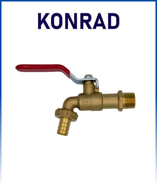 GRIFO JARDIN BCE. 1/2 P/AGUA M/ROJO KONRAD