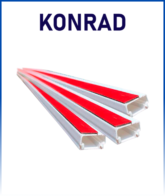 CANALETA DE PVC C/ADHESIVO ROJO 10 X 10 MM KONRAD (50)