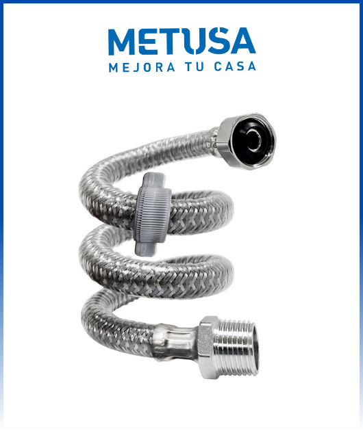 (MAST546R)TUBOACE INOX +PE GRIS.C/REF. NYLON 1/2 X 1/2 X 100 MH METUSA