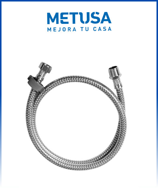 (MAST546R)TUBOACE INOX +PE GRIS.C/REF. NYLON 1/2 X 1/2 X 100 MH METUSA