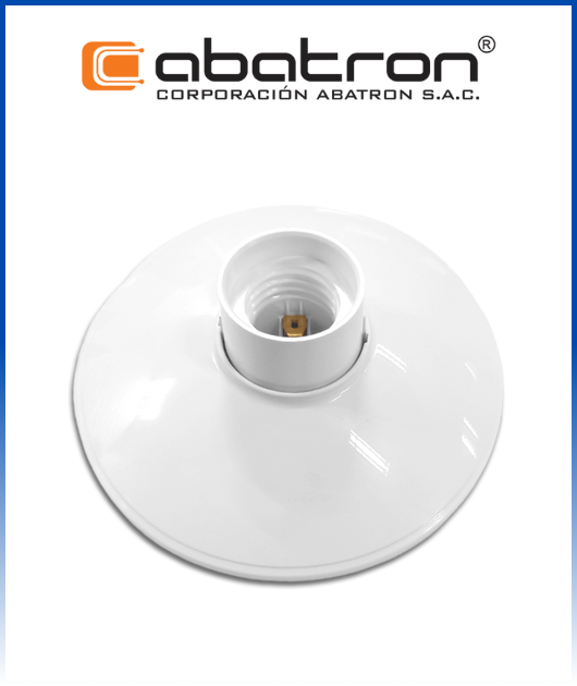 (1022B) WALL SOCKET DE 2 CUERPOS BLANCO (PLAFON) ABATRON (10)
