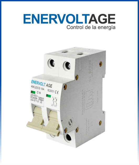 INTERRUPTOR TERMO MAGNETICO AZUL KML-200 2 X 25A ENERVOLTAGE
