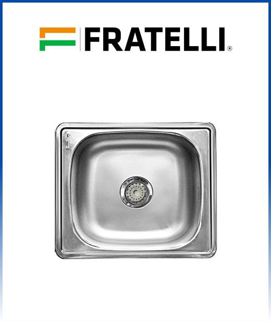 LAVADERO ACERO INOXIDABLE 47 X 39 C/DESAGUE  (GE4743)  FRATELLI