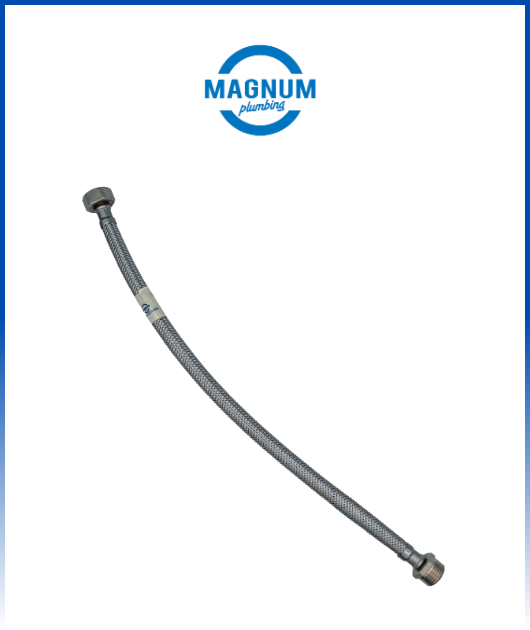 TUBO DE ABASTO MAGNUM C/T. PLAST H7/8 M1/2  40 CM.-0140M12H78 SA S. INOX