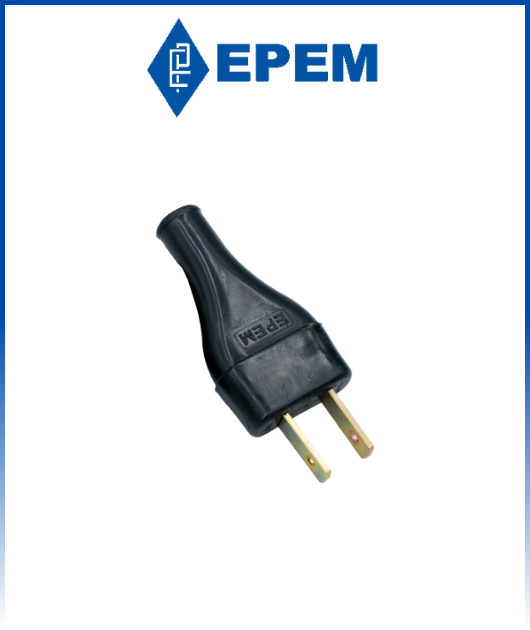 (K320099)  ENCHUFE PVC NEGRO ESPIGA PLANA EPEM (CAJA X 200UNI.)