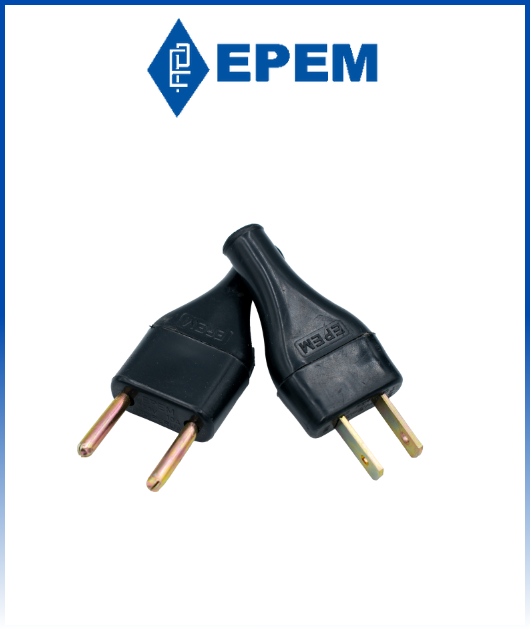 (K320099)  ENCHUFE PVC NEGRO ESPIGA PLANA EPEM (CAJA X 200UNI.)