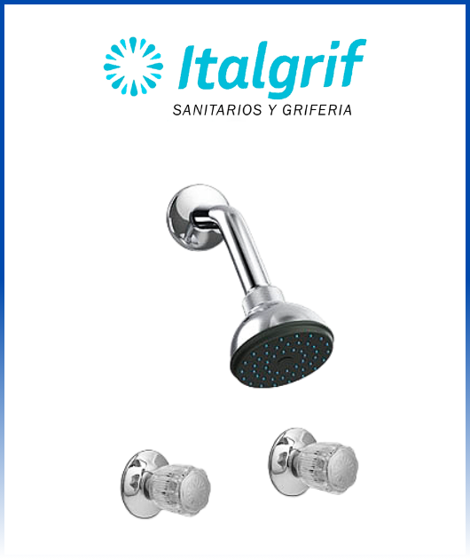 (GR85D100)  MEZCLADORA DUCHA 2 LLAVES C/SAL TECNO GALAPAGOS ITALGRIF