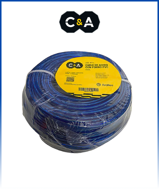CABLE C/FORRO AZUL X 100 MTS  C&A