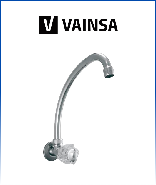 (M01G3L00)  LLAVE LAVADERO PARED CRISTAL PICO L CROM VAINSA