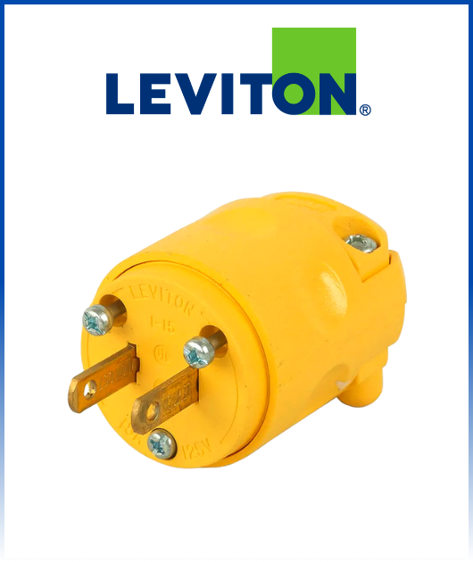 (115PV) ENCHUFE 2 PATAS 15A 125V PVC AMARILLO LEVITON