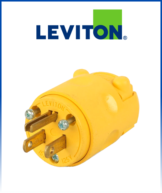 (515PV) ENCHUFE 15A 125V L/T PVC AMARILLO LEVITON