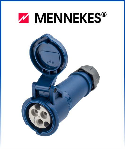 (3402) TOMA AEREO 16AMP 2P + T 250V AZUL 6H IP44 MENNEKES