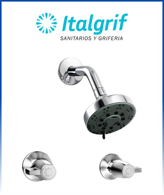 (GR85Q100) MEZCL. DUCHA 2 LLAVES C/SALIDA TECNO CABO ITALGRIF