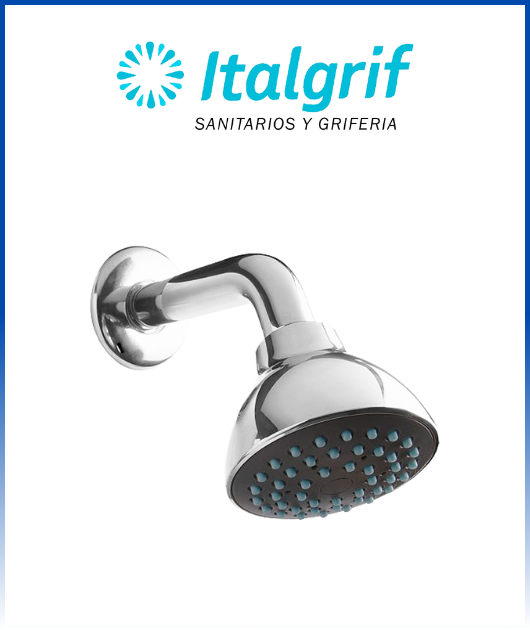 (GR880400) BRAZO DE DUCHA Y CANOPLA OMEGA ITALGRIF