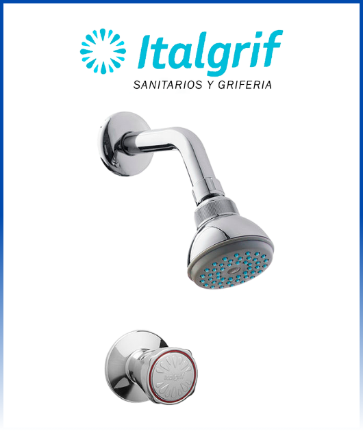 (GR70J400) LLAVE DUCHA C/SALIDA OMEGA CROMO ITALGRIF