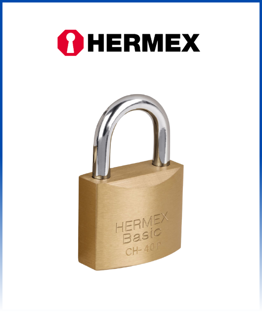 (23518) CANDADO DE HIERRO COLOR LATON 40MM HERMEX (12)