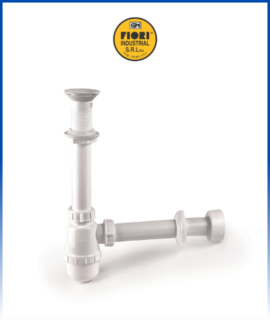 TRAMPA BOTELLA MOD. EURO C/DESAGUE DE 11/4 TAPON FIORI