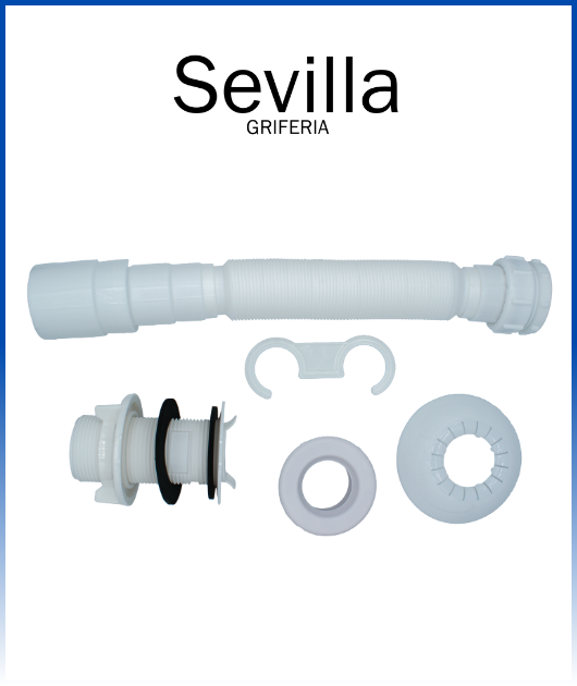 TRAMPA CORRUGADA BLANCA 1 1/2-1 1/4 C/DESAGUE L41003-005 SEVILLA