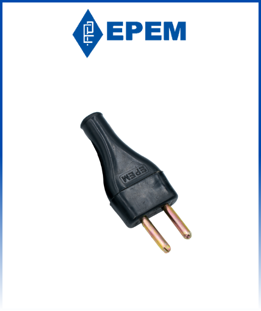 (K320100) ENCHUFE PVC NEGRO ESPIGA REDONDA EPEM