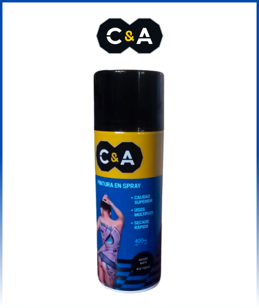 PINTURA SPRAY NEGRO MATE # 12 C & A