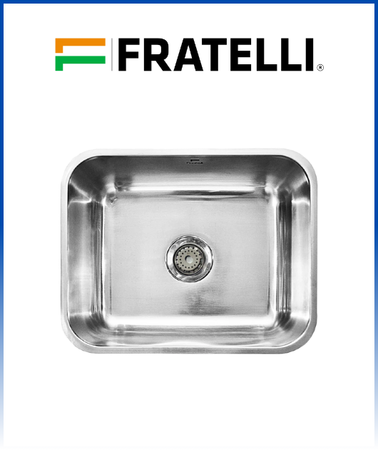 LAVADERO P/MARMOL STAINLESS FT- 44 X 39 C/DESAGUE  PREMIUM FRATELLI