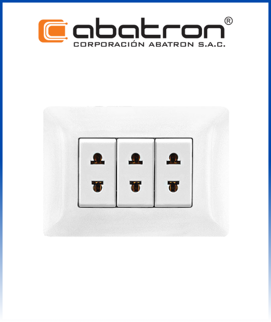 (1209B) TOMACORRIENTE TRIPLE DELUXE  EMPOTRAR ABATRON