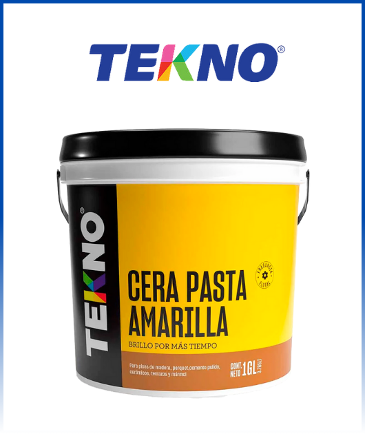 CERA EN PASTA AMARILLA BALDE PLASTICO 3.78 5LT TEKNO