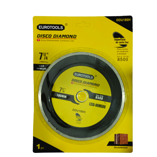 DISCO DIAMANTADO EUROTOOLS 7 1/4 LISO CONTINUO