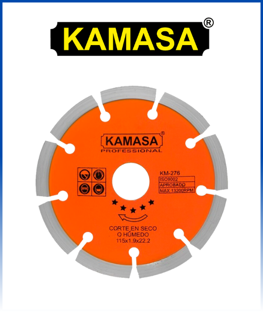(KM276) DISCO DIAMANTADO 115 NARANJA KAMASA