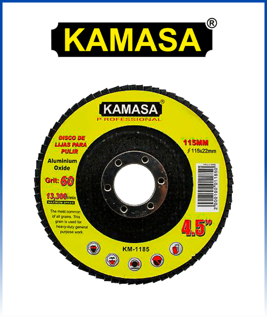 (KM1185) DISCO DE LIJAS P/PULIR P60 115X 22.23MM KAMASA