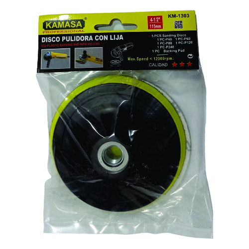 (KM1303) JUEGO ACCESORIO P/PULIR X 6PCS. 115MM KAMASA