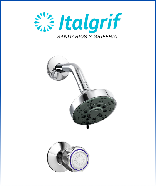 (GR70V100) LLAVE DE DUCHA VALLARTA C/SAL. TECNO CR ITALGRIF