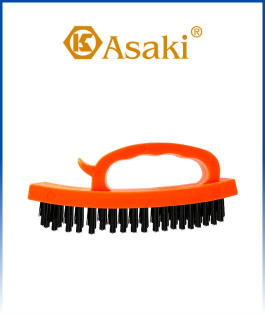 (ASK12801) ESCOBILLA DE FIERRO MANGO PLASTICA 4 X 18 ASAKI
