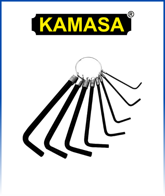 (KM1115) JGO. LLAVE ALEN NEGRO 1.5-6MM 8PCS. KAMASA