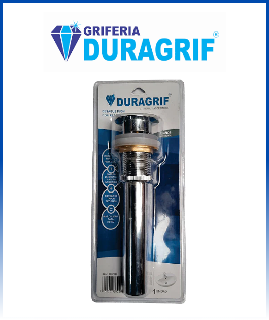 DESAGUE PUSH LAVATORIO CR 1 1/4 S/REBOSE OVALIN BLISTER  DURAGRIF