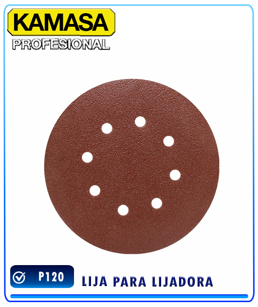 (KM1499) LIJA PARA LIJADORA 180MM P120 KAMASA (BOLSA 5)