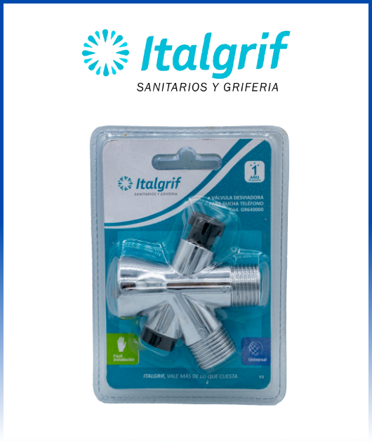 (GR640000) VALV. DESVIADORA  ITALGRIF  P/DUCHA TELE 2 CAM CR