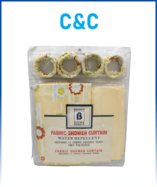 (1861) CORTINA TELA PLASTICO (CAJA X 50UN) HOME DESIGN