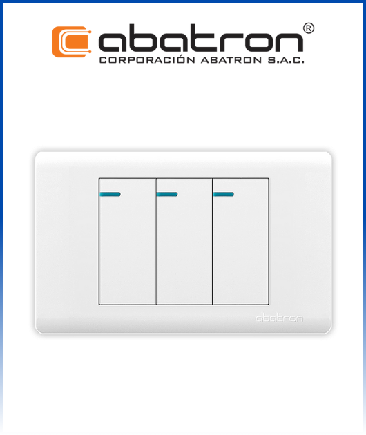 (AB-FC03C) INT. COMMUTACION TRIPLE EMP. BLANCO PLAT. ABATRON (10)