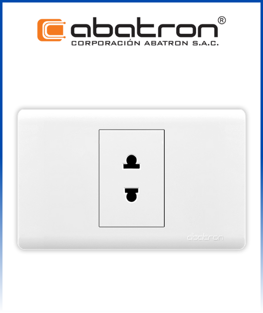 (AB-FC15) TOMA  SIMPLE EMPOTRAR BLANCO PLAT. ABATRON (10)
