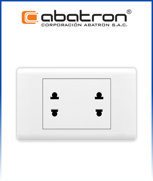 (AB-FC04) TOMA  DOBLE EMPOTRAR BLANCO PLAT. ABATRON (10)