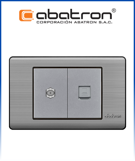 (AB-FI78P) TOMA COAXIAL C/TOMA LAN EMP. METAL PLAT. ABATRON (10)