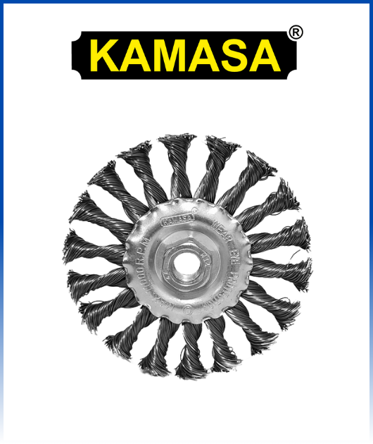 (KM1597) ESCOBILLA DE RUEDA CON TUERCA 4.5 ACERO  KAMASA