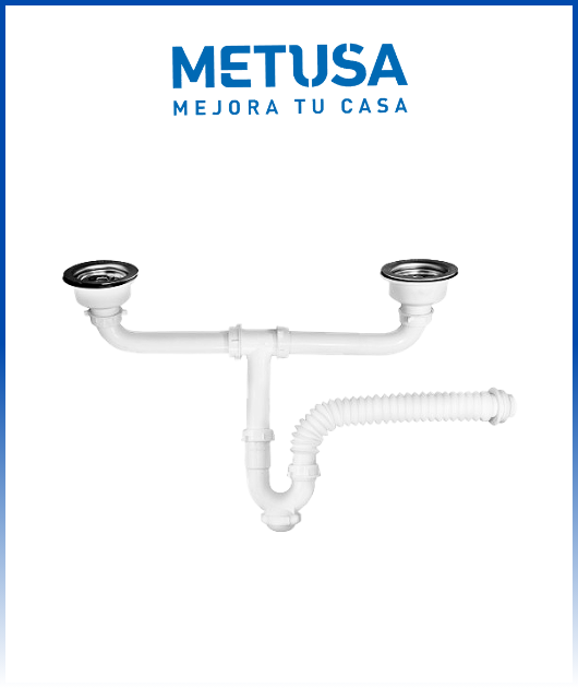 (MASA038B) TRAMPA FLEX. LAVAD. 2 POZAS EXTRALARGA(15) METUSA